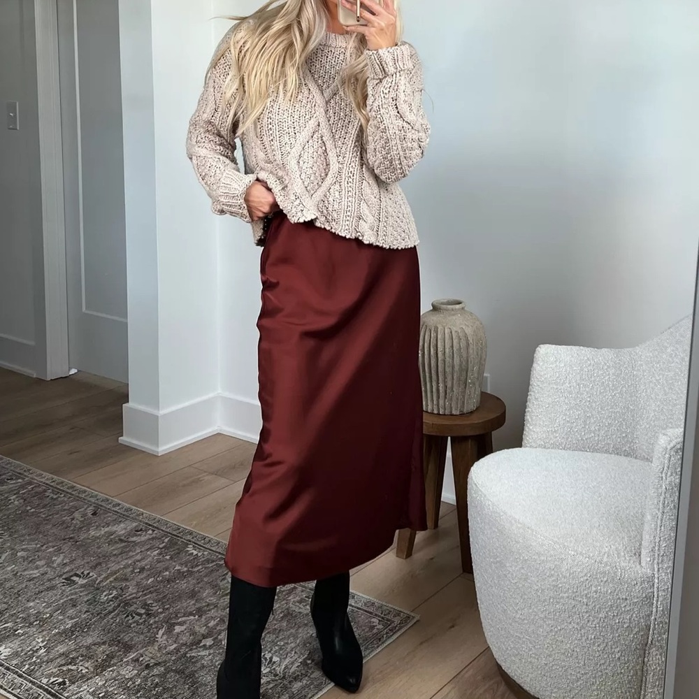 Abercrombie & Fitch Rust Midi Skirt